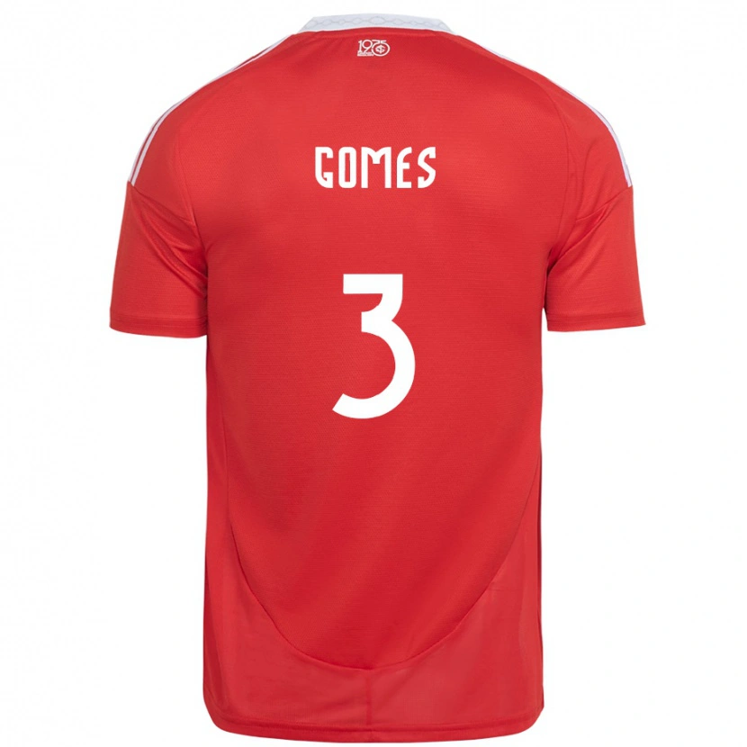 Danxen Kinder Igor Gomes #3 Rot Weiß Heimtrikot Trikot 2025/26 T-Shirt