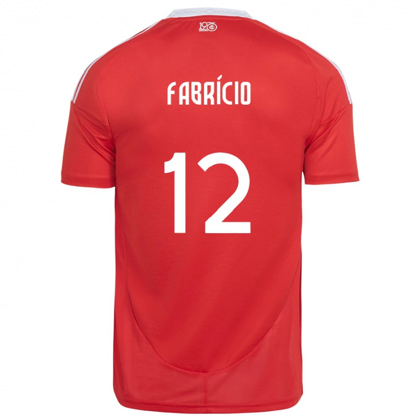 Danxen Kinder Fabrício #12 Rot Weiß Heimtrikot Trikot 2025/26 T-Shirt