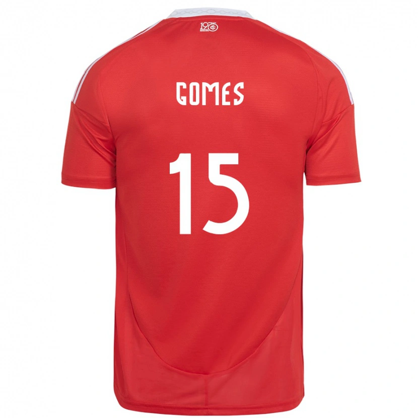 Danxen Kinder Bruno Gomes #15 Rot Weiß Heimtrikot Trikot 2025/26 T-Shirt