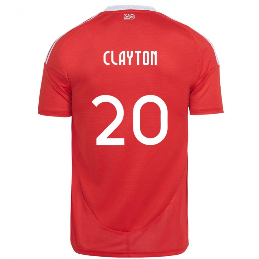 Danxen Kinder Clayton #20 Rot Weiß Heimtrikot Trikot 2025/26 T-Shirt