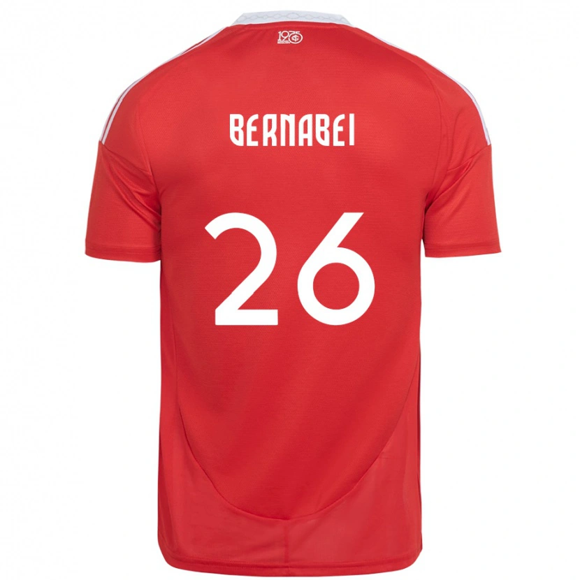 Danxen Kinder Alexandro Bernabei #26 Rot Weiß Heimtrikot Trikot 2025/26 T-Shirt