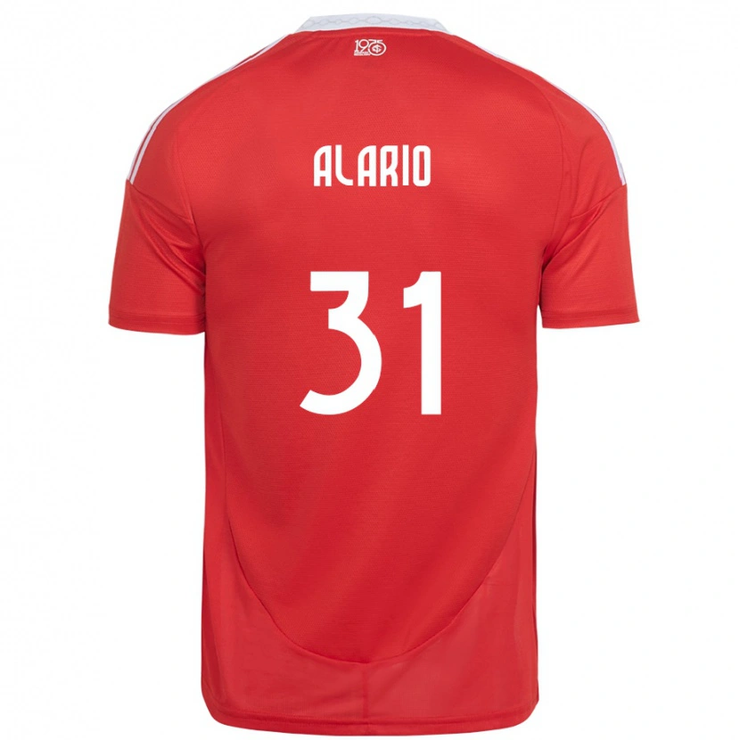 Danxen Kinder Lucas Alario #31 Rot Weiß Heimtrikot Trikot 2025/26 T-Shirt