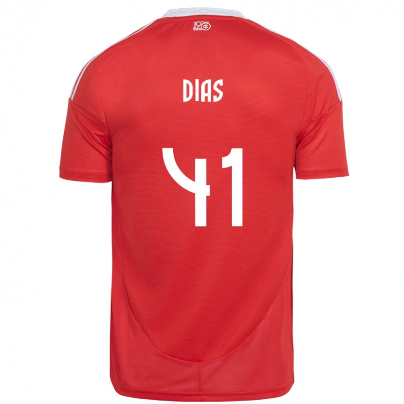 Danxen Kinder Matheus Dias #41 Rot Weiß Heimtrikot Trikot 2025/26 T-Shirt