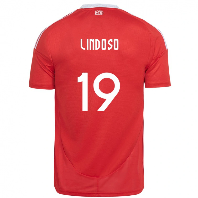 Danxen Kinder Rodrigo Lindoso #19 Rot Weiß Heimtrikot Trikot 2025/26 T-Shirt