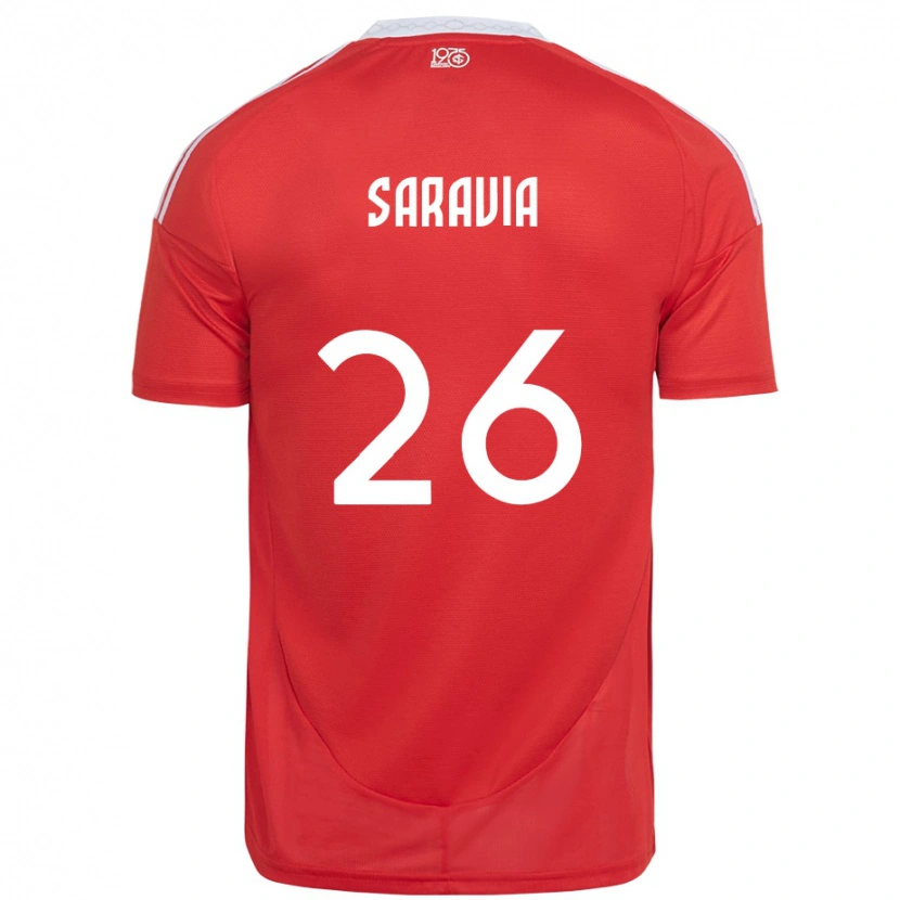 Danxen Kinder Saravia #26 Rot Weiß Heimtrikot Trikot 2025/26 T-Shirt