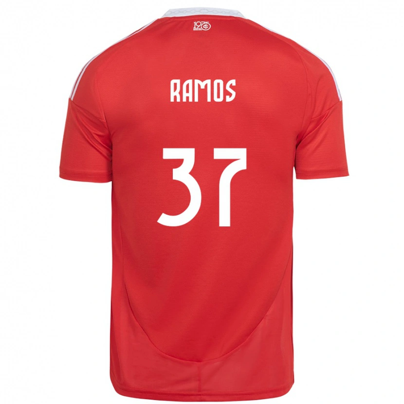 Danxen Kinder Lucas Ramos #37 Rot Weiß Heimtrikot Trikot 2025/26 T-Shirt