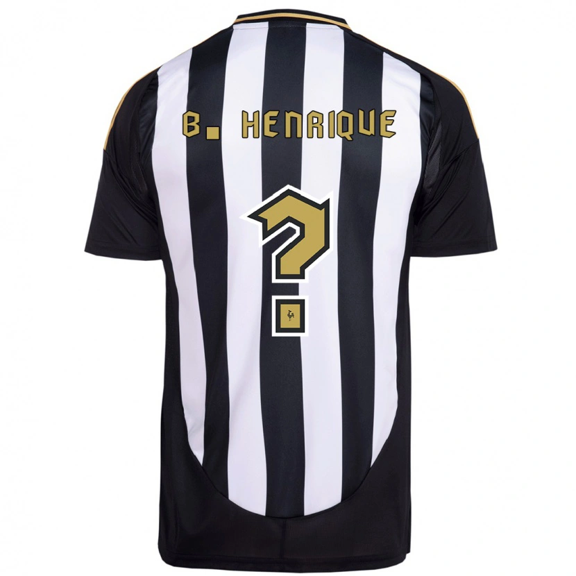 Danxen Kinder Bruno Henrique #0 Weiß Schwarz Heimtrikot Trikot 2025/26 T-Shirt