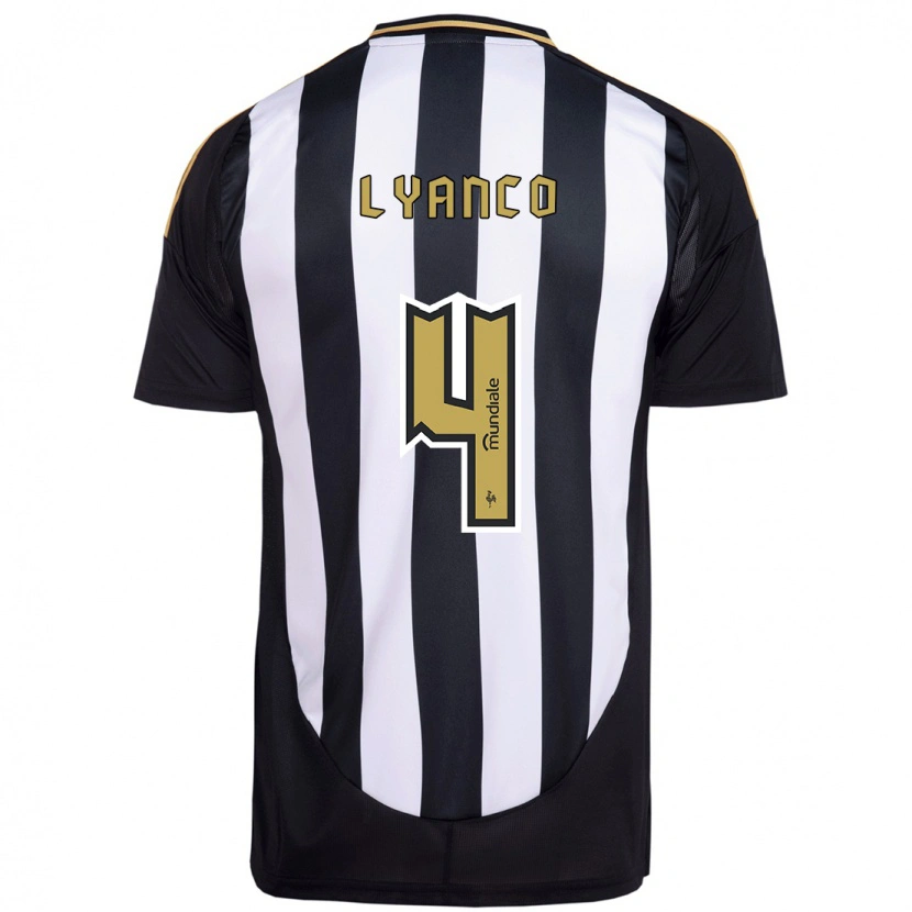 Danxen Kinder Lyanco #4 Weiß Schwarz Heimtrikot Trikot 2025/26 T-Shirt