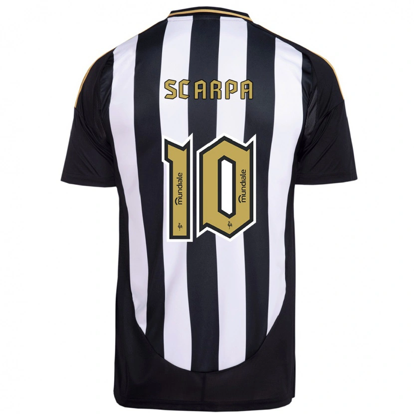 Danxen Kinder Gustavo Scarpa #10 Weiß Schwarz Heimtrikot Trikot 2025/26 T-Shirt