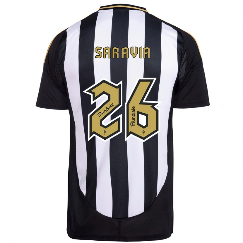 Danxen Kinder Renzo Saravia #26 Weiß Schwarz Heimtrikot Trikot 2025/26 T-Shirt