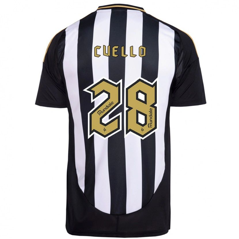 Danxen Kinder Tomás Cuello #28 Weiß Schwarz Heimtrikot Trikot 2025/26 T-Shirt