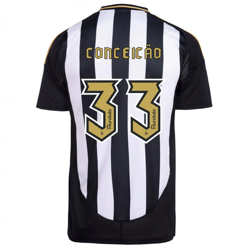 Danxen Kinder Robert Conceição #33 Weiß Schwarz Heimtrikot Trikot 2025/26 T-Shirt
