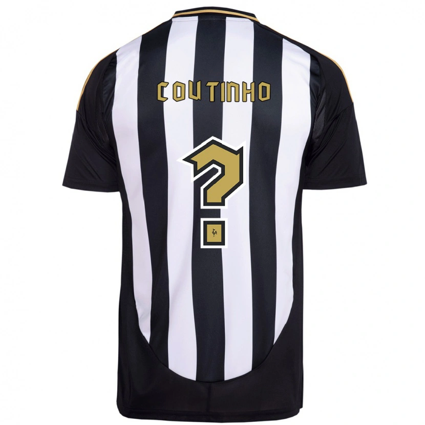 Danxen Kinder Coutinho #0 Weiß Schwarz Heimtrikot Trikot 2025/26 T-Shirt