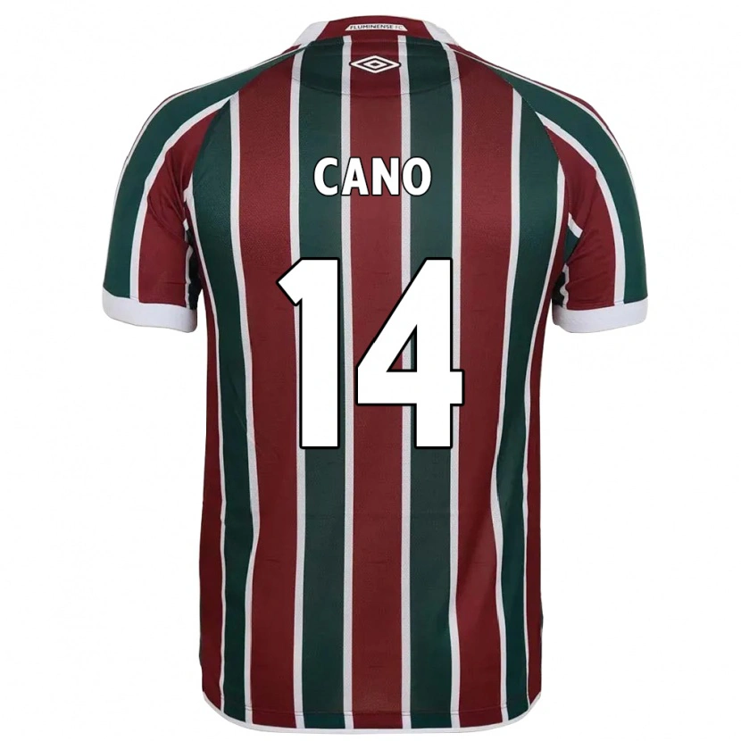 Danxen Kinder Germán Cano #14 Grün Kastanienbraun Weiß Heimtrikot Trikot 2025/26 T-Shirt