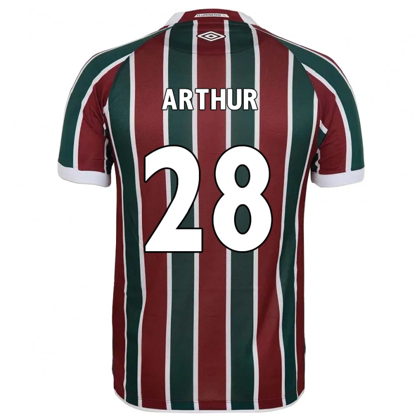 Danxen Kinder Arthur #28 Grün Kastanienbraun Weiß Heimtrikot Trikot 2025/26 T-Shirt