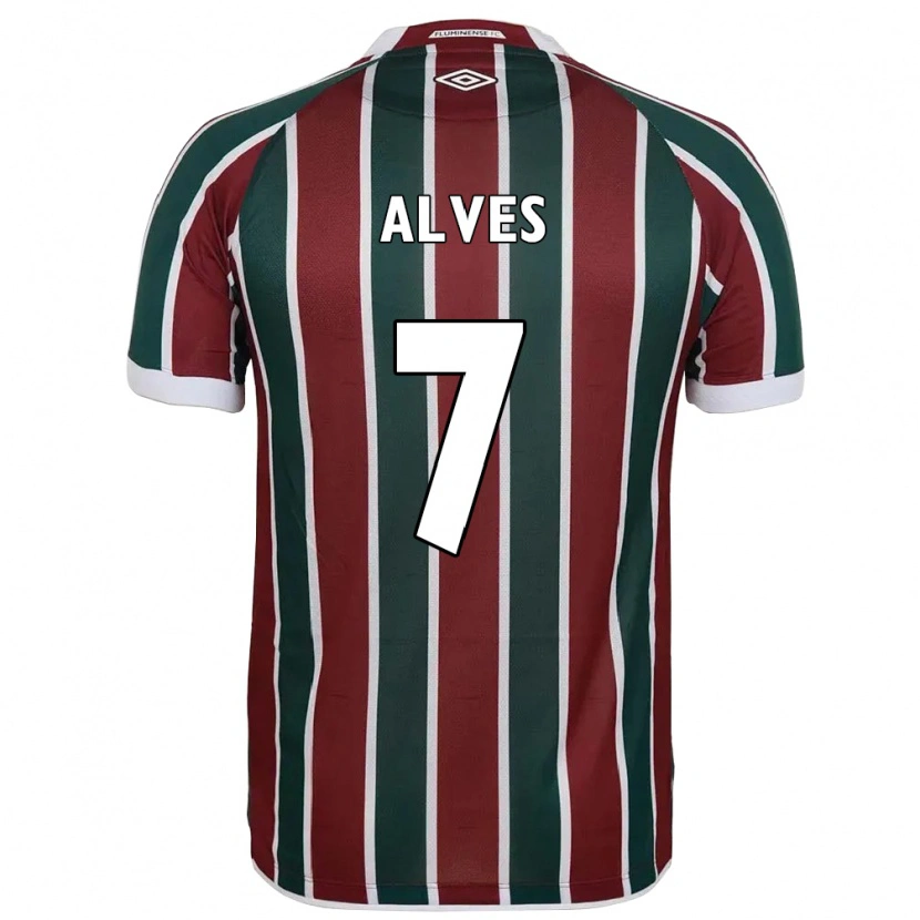 Danxen Kinder Geovana Alves #7 Grün Kastanienbraun Weiß Heimtrikot Trikot 2025/26 T-Shirt