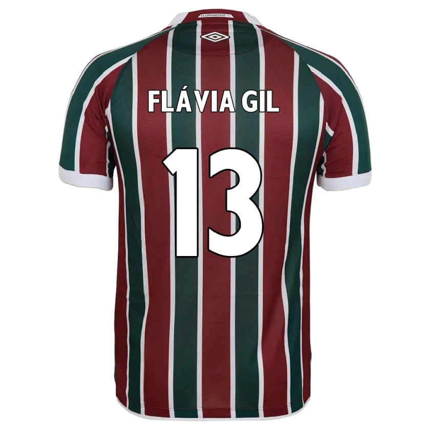 Danxen Kinder Flávia Gil #13 Grün Kastanienbraun Weiß Heimtrikot Trikot 2025/26 T-Shirt