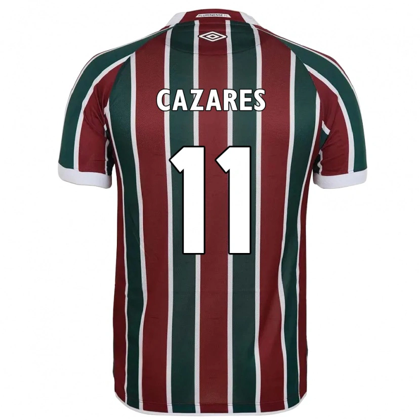 Danxen Kinder Juan Cazares #11 Grün Kastanienbraun Weiß Heimtrikot Trikot 2025/26 T-Shirt