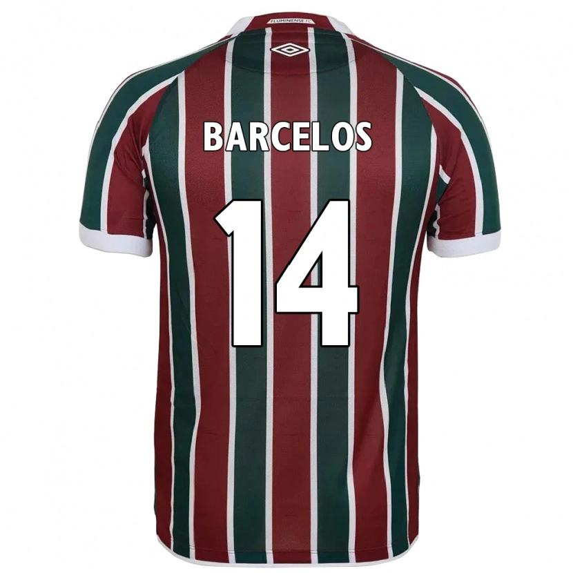 Danxen Kinder Danilo Barcelos #14 Grün Kastanienbraun Weiß Heimtrikot Trikot 2025/26 T-Shirt
