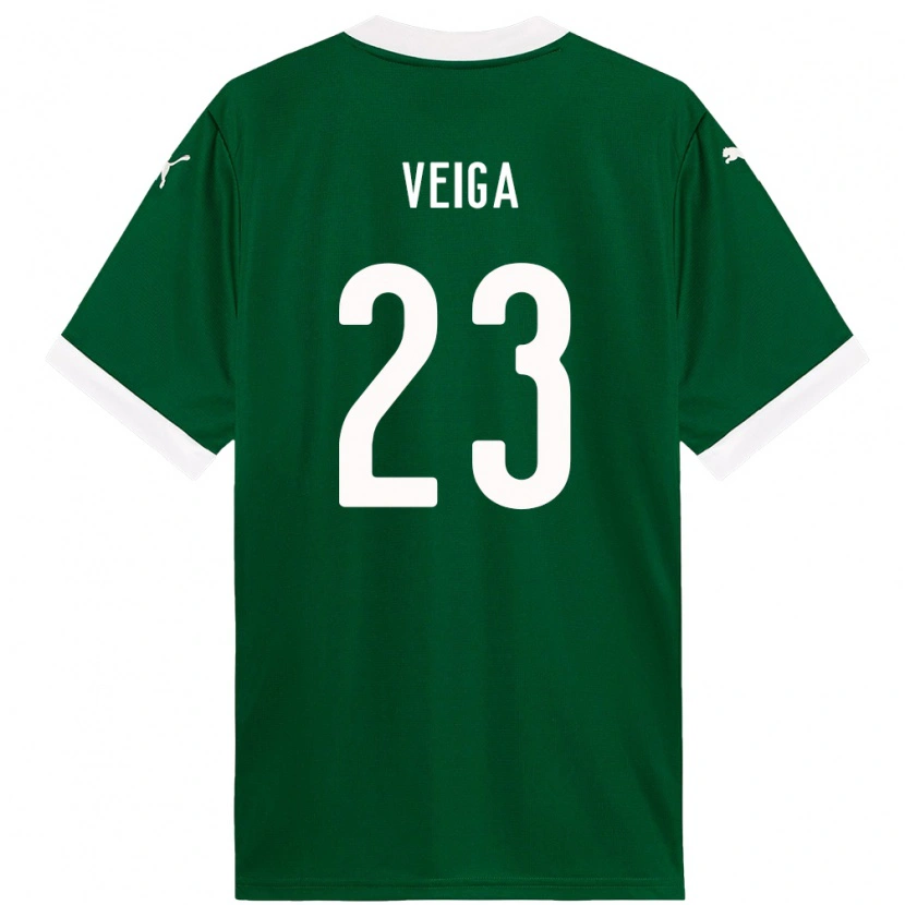 Danxen Kinder Raphael Veiga #23 Grün Weiß Heimtrikot Trikot 2025/26 T-Shirt