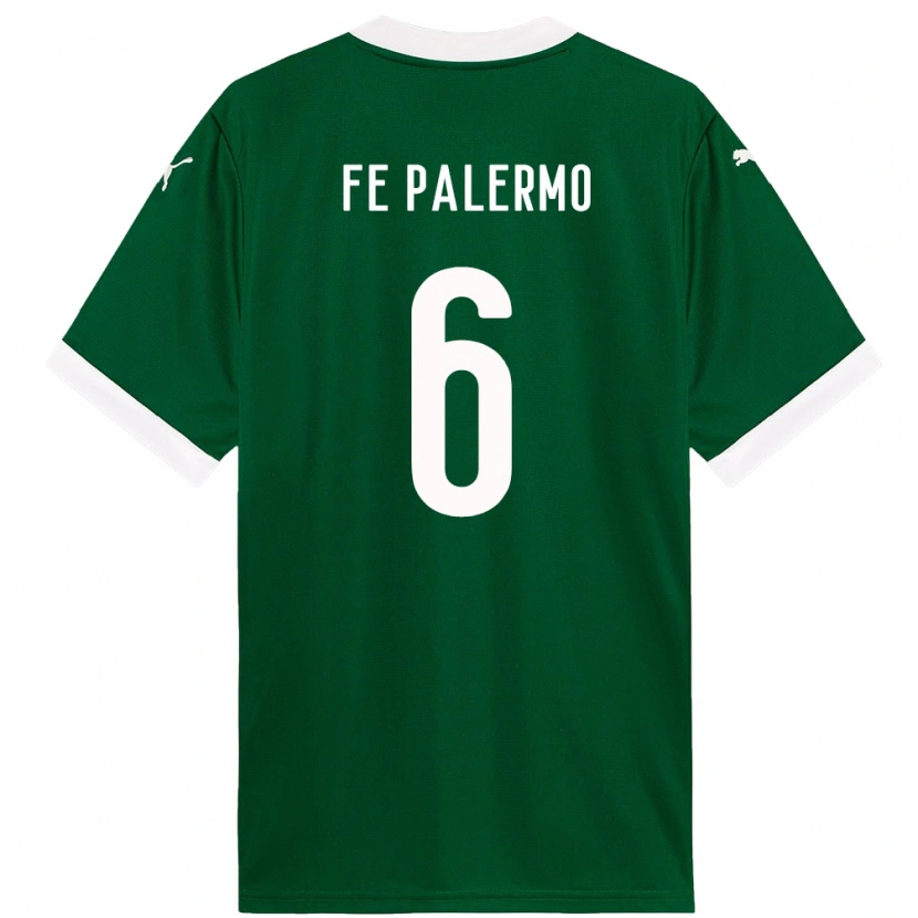 Danxen Kinder Fe Palermo #6 Grün Weiß Heimtrikot Trikot 2025/26 T-Shirt