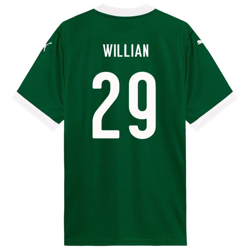 Danxen Kinder Willian #29 Grün Weiß Heimtrikot Trikot 2025/26 T-Shirt