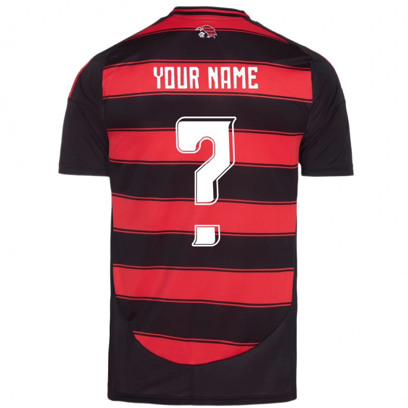 Danxen Kinder Ihren Namen #0 Rot Schwarz Heimtrikot Trikot 2025/26 T-Shirt