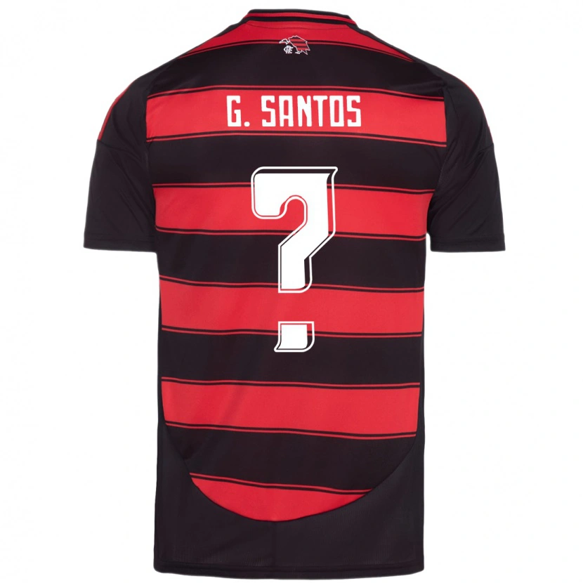 Danxen Kinder Guilherme Santos #0 Rot Schwarz Heimtrikot Trikot 2025/26 T-Shirt