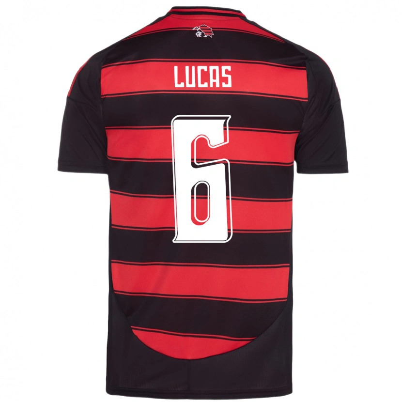 Danxen Kinder Ayrton Lucas #6 Rot Schwarz Heimtrikot Trikot 2025/26 T-Shirt