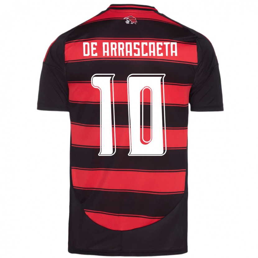 Danxen Kinder Giorgian De Arrascaeta #10 Rot Schwarz Heimtrikot Trikot 2025/26 T-Shirt
