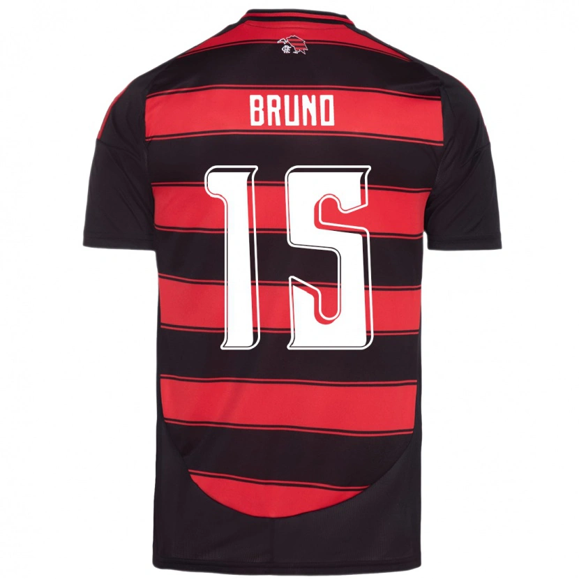 Danxen Kinder Fabrício Bruno #15 Rot Schwarz Heimtrikot Trikot 2025/26 T-Shirt