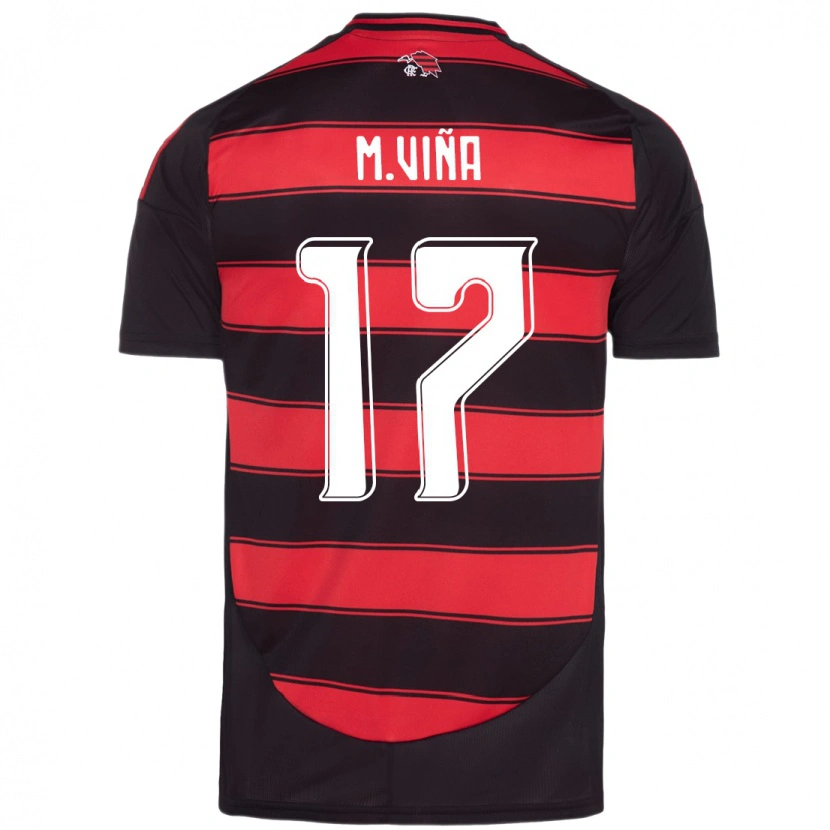 Danxen Kinder Matías Viña #17 Rot Schwarz Heimtrikot Trikot 2025/26 T-Shirt