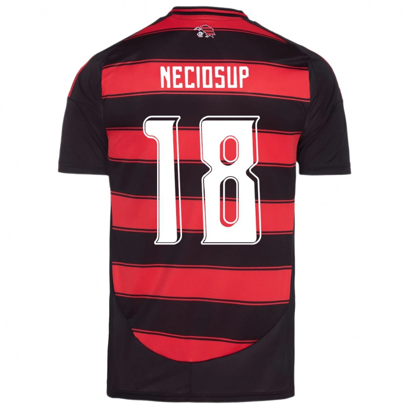 Danxen Kinder Adriano Neciosup #18 Rot Schwarz Heimtrikot Trikot 2025/26 T-Shirt