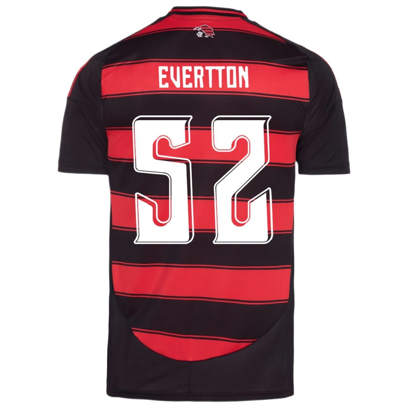 Danxen Kinder Evertton Araújo #52 Rot Schwarz Heimtrikot Trikot 2025/26 T-Shirt