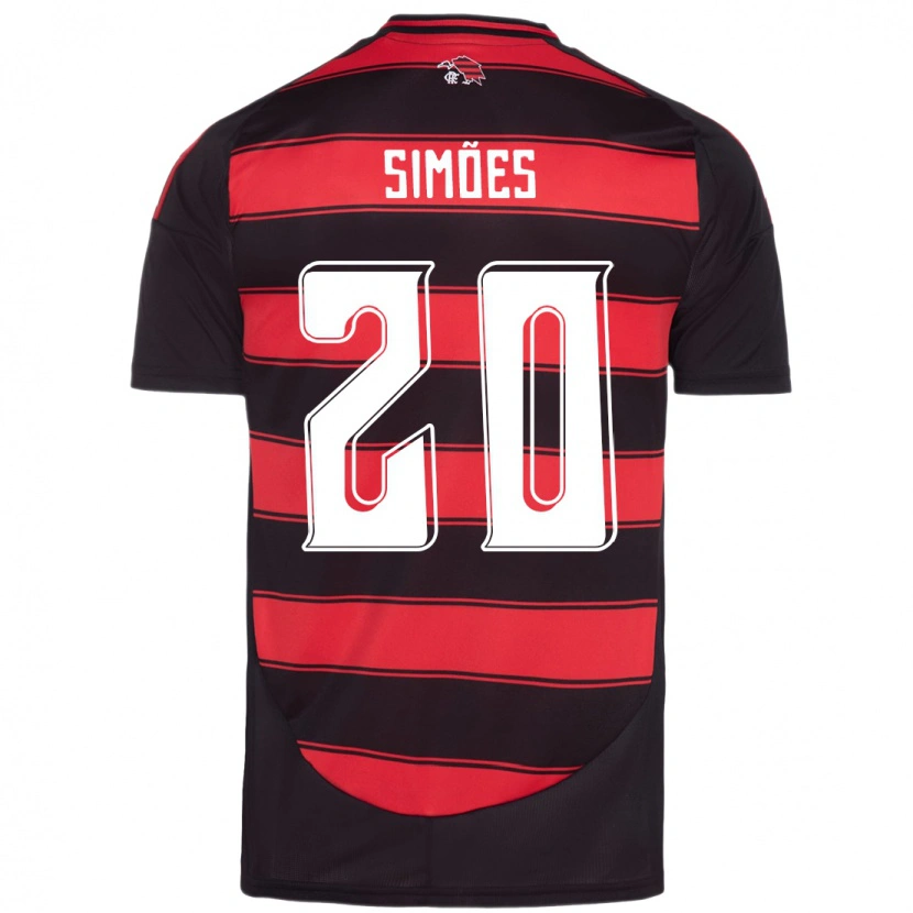 Danxen Kinder Fabi Simões #20 Rot Schwarz Heimtrikot Trikot 2025/26 T-Shirt