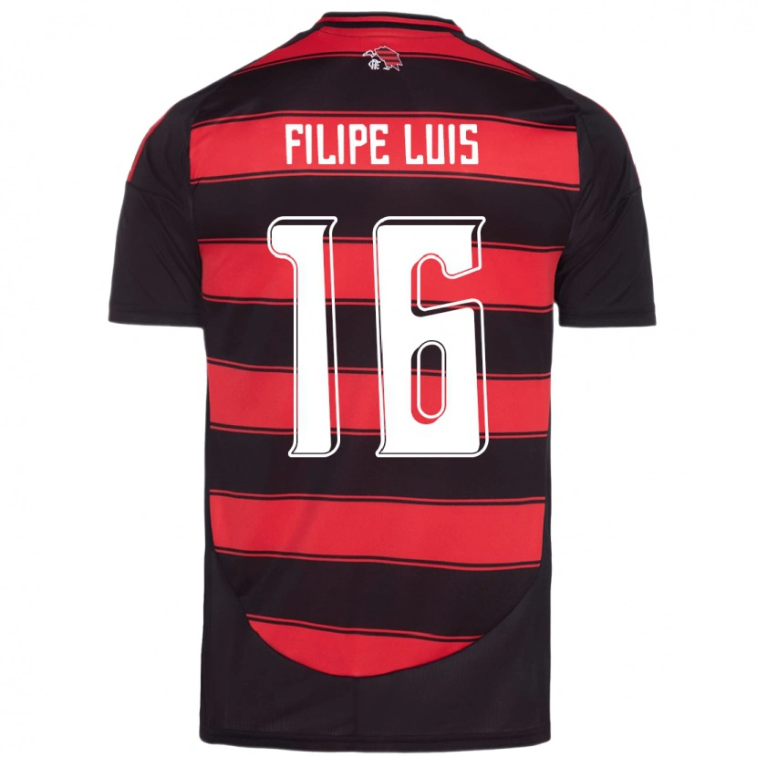 Danxen Kinder Filipe Luis #16 Rot Schwarz Heimtrikot Trikot 2025/26 T-Shirt
