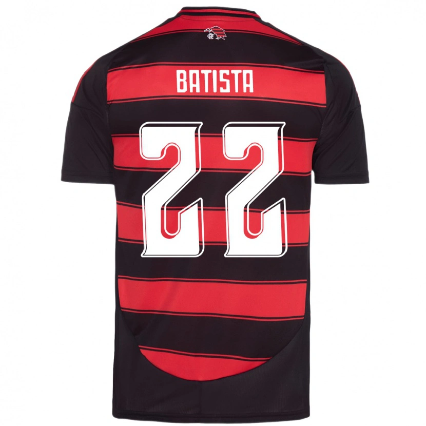 Danxen Kinder Gabriel Batista #22 Rot Schwarz Heimtrikot Trikot 2025/26 T-Shirt