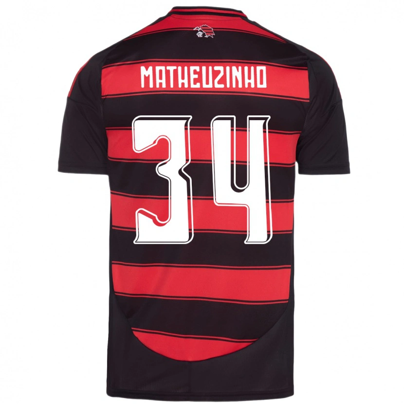 Danxen Kinder Matheuzinho #34 Rot Schwarz Heimtrikot Trikot 2025/26 T-Shirt