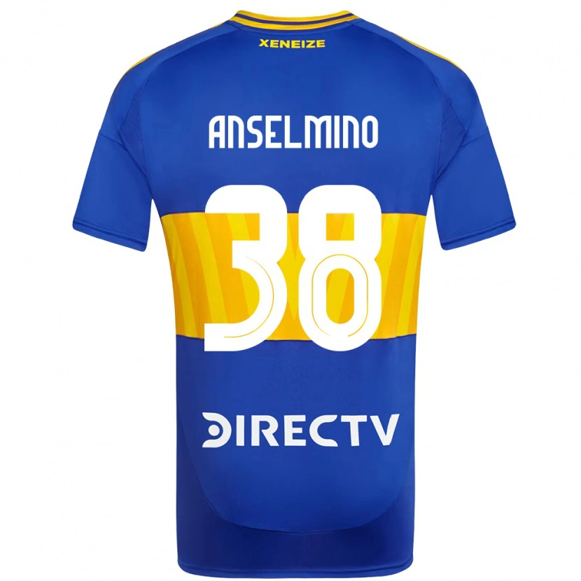 Danxen Kinder Aarón Anselmino #38 Königsblau Gelb Heimtrikot Trikot 2025/26 T-Shirt