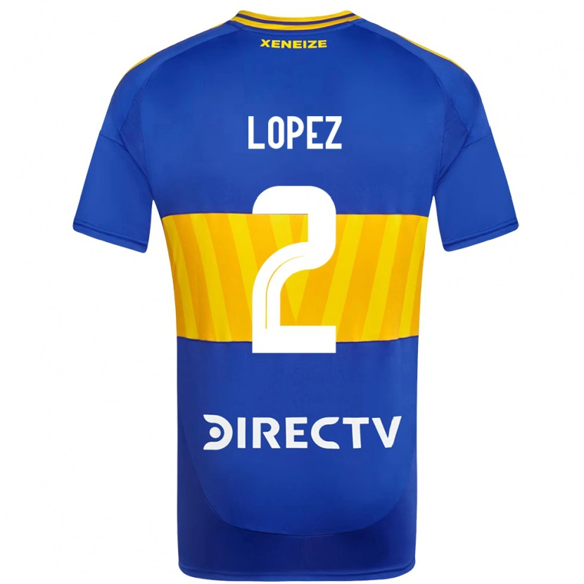 Danxen Kinder Lisandro Lopez #2 Königsblau Gelb Heimtrikot Trikot 2025/26 T-Shirt