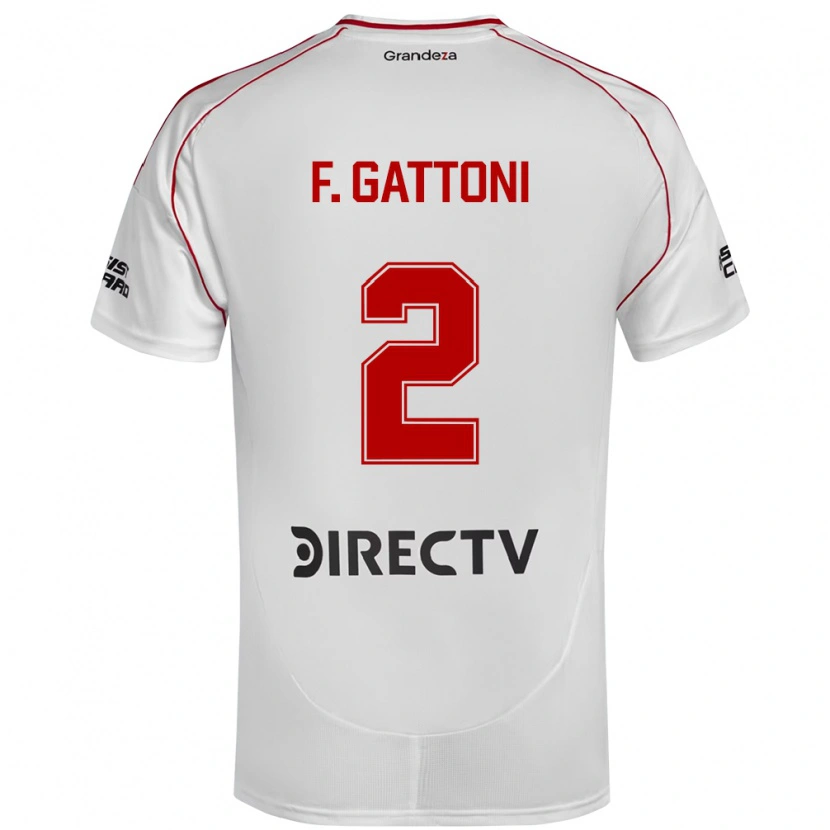 Danxen Kinder Federico Gattoni #2 Weiß Rot Heimtrikot Trikot 2025/26 T-Shirt