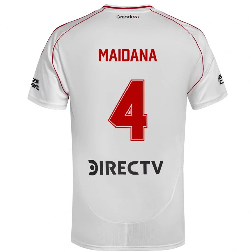 Danxen Kinder Jonatan Maidana #4 Weiß Rot Heimtrikot Trikot 2025/26 T-Shirt