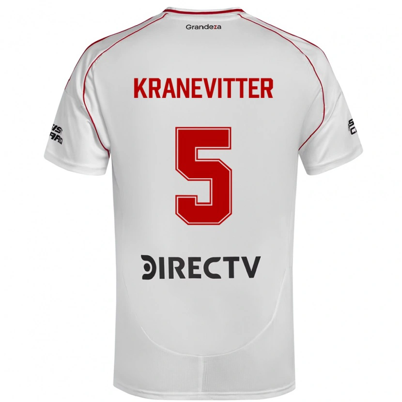 Danxen Kinder Matías Kranevitter #5 Weiß Rot Heimtrikot Trikot 2025/26 T-Shirt