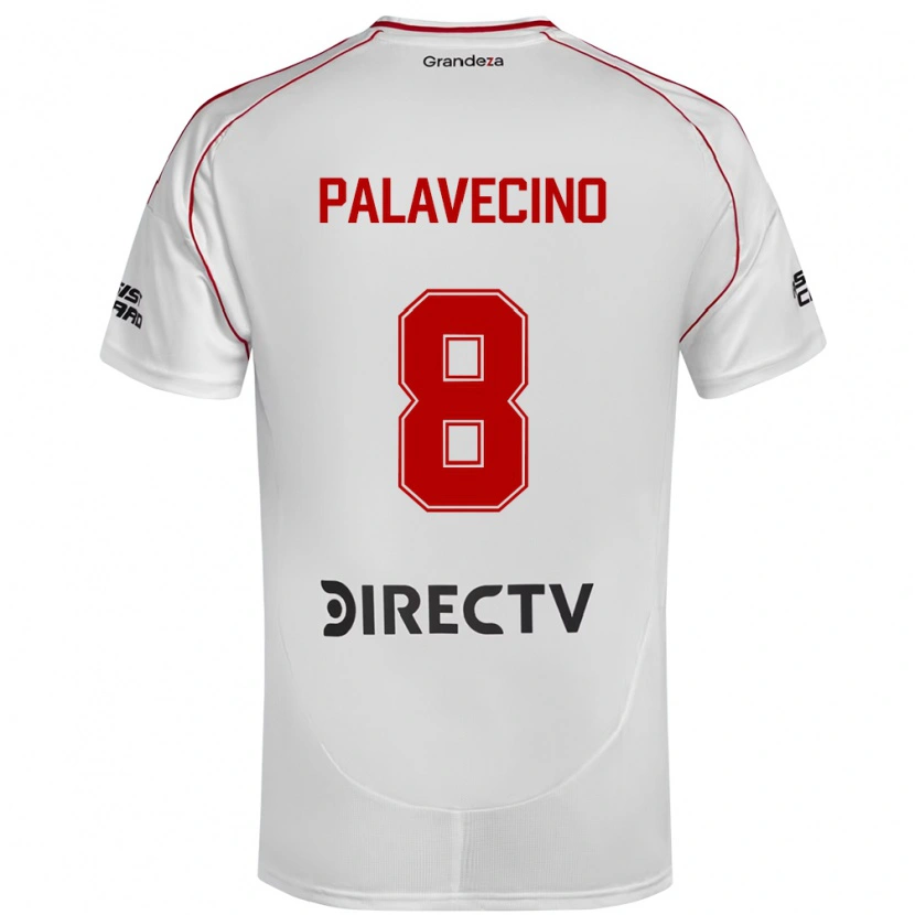 Danxen Kinder Agustin Palavecino #8 Weiß Rot Heimtrikot Trikot 2025/26 T-Shirt