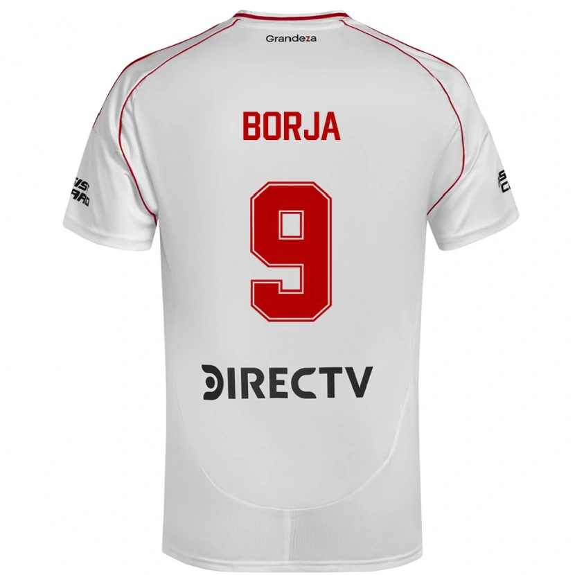 Danxen Kinder Miguel Borja #9 Weiß Rot Heimtrikot Trikot 2025/26 T-Shirt