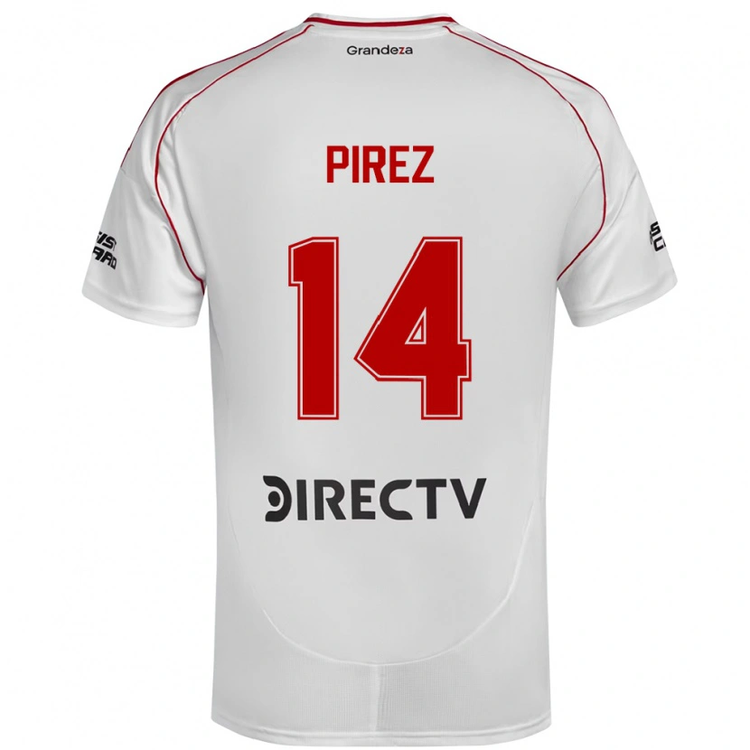 Danxen Kinder Leandro González Pírez #14 Weiß Rot Heimtrikot Trikot 2025/26 T-Shirt