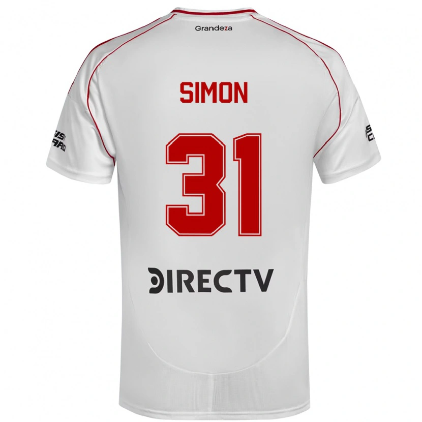 Danxen Kinder Santiago Simón #31 Weiß Rot Heimtrikot Trikot 2025/26 T-Shirt