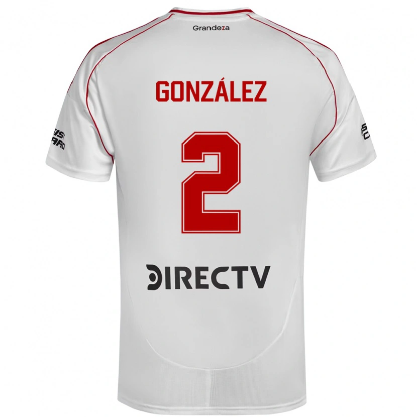 Danxen Kinder Giuliana González #2 Weiß Rot Heimtrikot Trikot 2025/26 T-Shirt