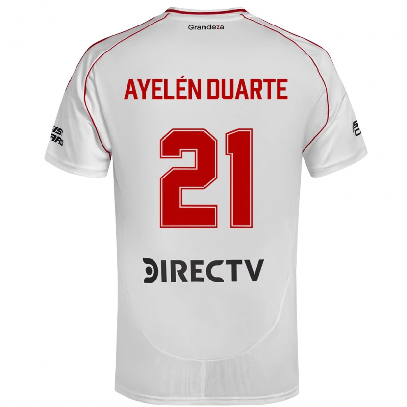 Danxen Kinder Camila Ayelén Duarte #21 Weiß Rot Heimtrikot Trikot 2025/26 T-Shirt