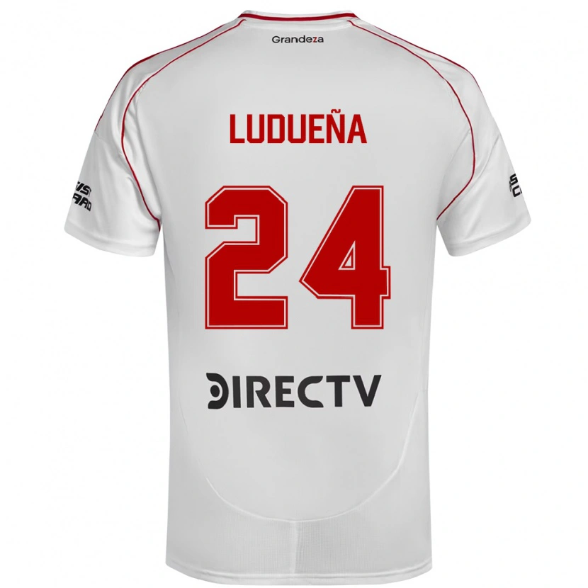 Danxen Kinder Belén Ludueña #24 Weiß Rot Heimtrikot Trikot 2025/26 T-Shirt